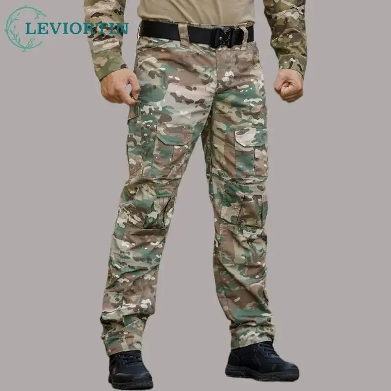 Men's Camouflage Tactical Pants With Multi Pocket High Quality Cargo Outdoor Work Pants Men Wear-resistant Trousers For Male
