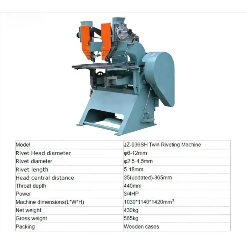 JZ-936SH Automatic Double Head 2 Ring Binder Clip Punching & Riveting Machine For Lever Arch File / Box File