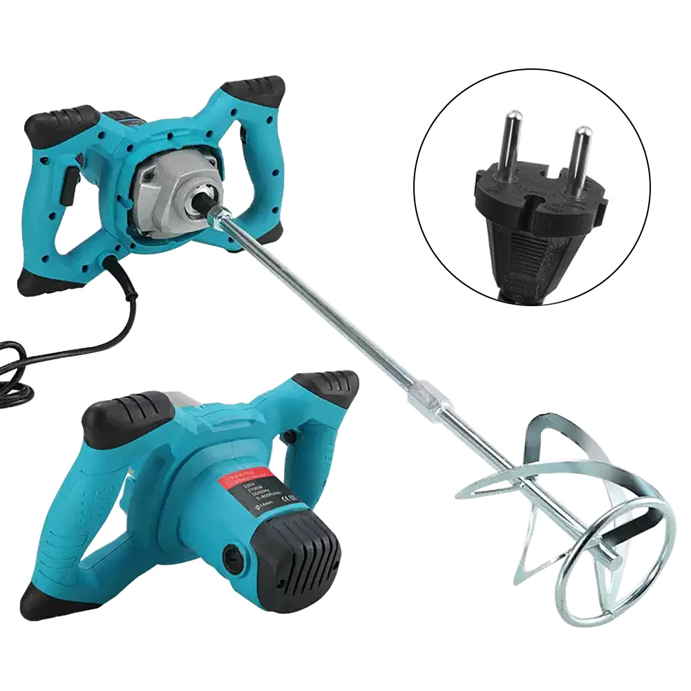 Industrial Grade Mixer Cement Mortar Mixer Electric Drill Mixer 6-Speed Adjustable Putty Powder Paint Cement Plaster Mixing Stir