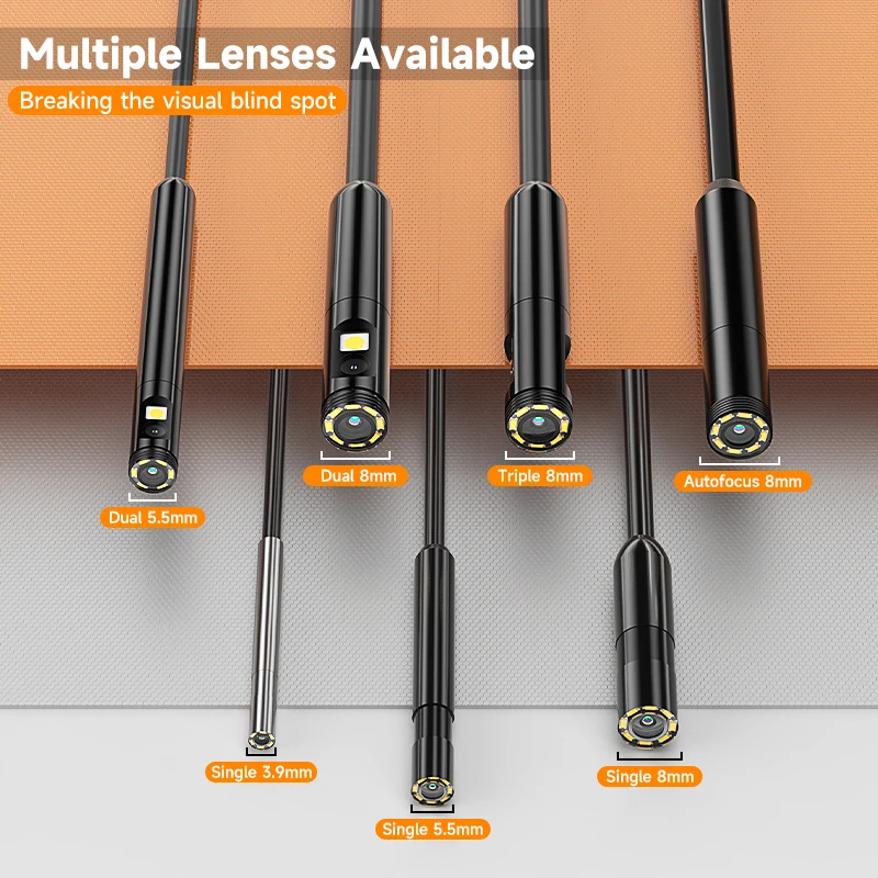 4.5 ''IPS หน้าจออุตสาหกรรม Endoscope ออโต้โฟกัสกล้อง HD1080P Single Dual Triple เลนส์ USB วิดีโอรถตรวจสอบท่อ Borescope