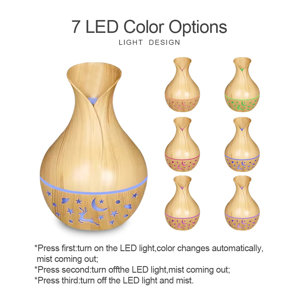 مرطب للعلاج بالروائح مع إضاءة ليد ملونة ، موزع رذاذ للعلاج بالروائح العطرية ، جو منزلي ، يحتوي على زجاجتين من Essentia ، من من من من