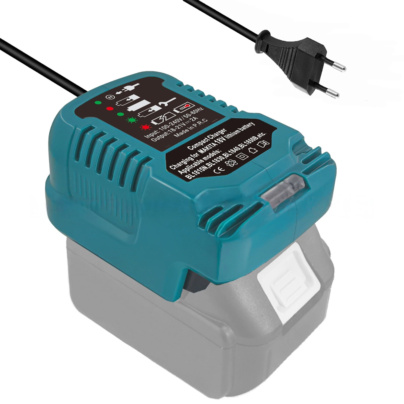 Portable Mini Charger with LED Indicator Compatible for Makita 18V Lithium Batteries Power Tool Battery Charger US/EU/UK Plugs image 3