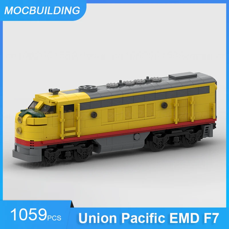 MOC Building Blocks Union Pacific EMD F7 Train Model DIY Assemble Bricks Educational Creative Collection Xmas Toys Gifts 1059PCS