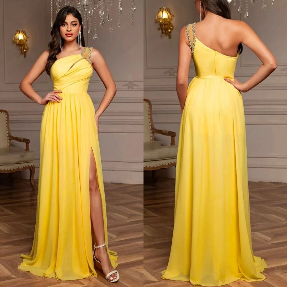 

Изысканные модные шифоновые драпированные стразы по индивидуальному заказу, прямые длинные платья на одно плечо, элегантные сексуальные платья на заказ