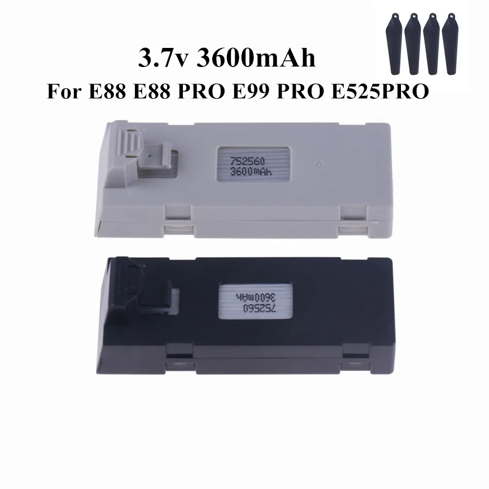 Batteria Drone E88 3.7V 3600mAh batteria ricaricabile agli ioni di litio per RC Drone E88PRO E99 P1 K3 P10 A13 S98 E525 RC parti Quadcopter