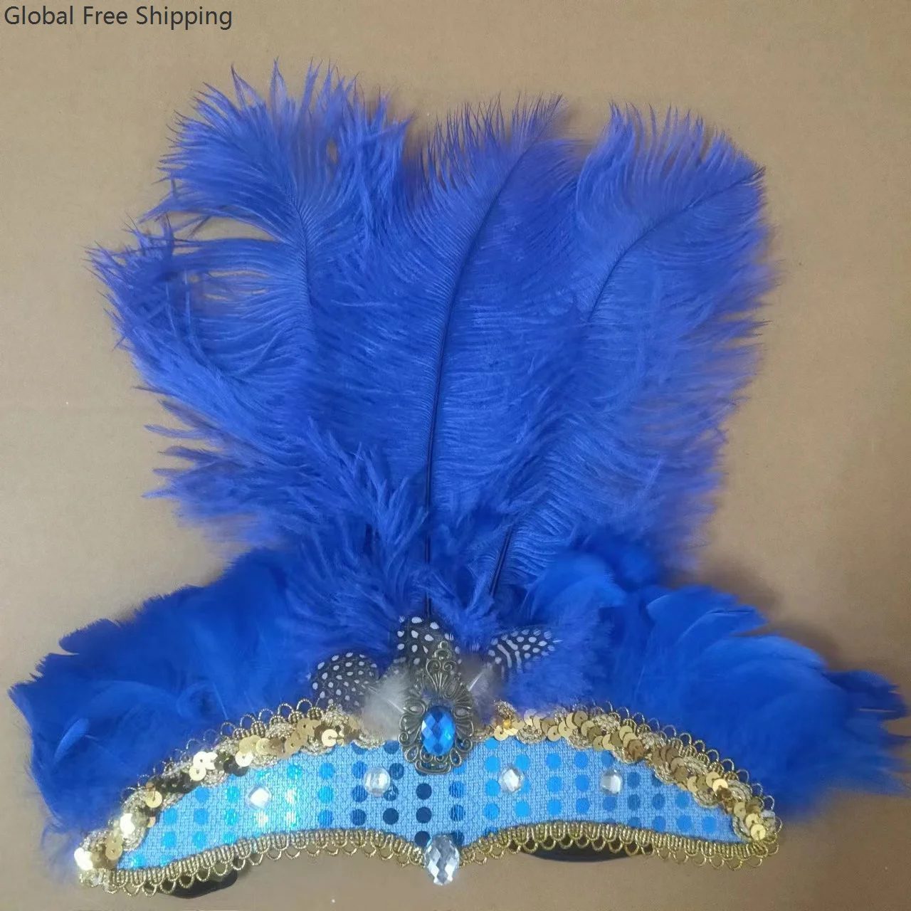 Women's Rave Party Crown Feather Tiara 1920s Pinup Stage Performance Headband Girls Feather Tiara Cosplay Carnival Accessories