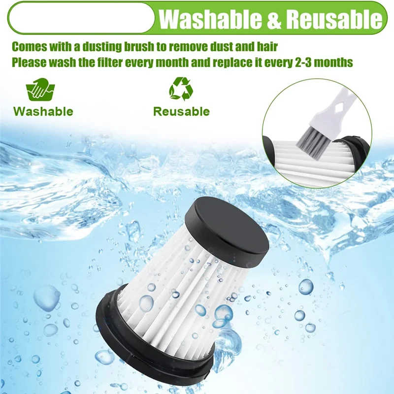 Filtro de EQAZ-HEPA para MOOSOO K12 K12Pro K13 para Genius Invictus One 1,0 X7 2,0 aspiradora de mano reemplazo inalámbrico