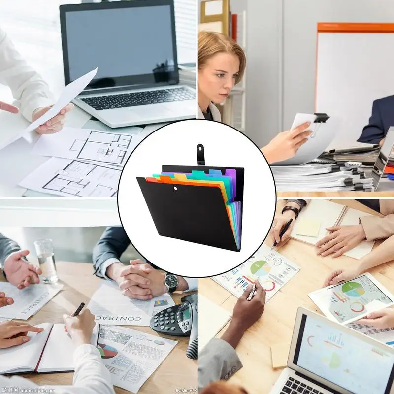 Expandable File Folder Fashion Accordion File Organizer With 7 Pockets And Colorful Labels Waterproof Large Paper Document