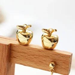 4PCS Mini Apple Pendant Brass 14k Gold Plating for Jewelry Findings Making Eardrop Diy Earrings Supplies Hand Made Accessories