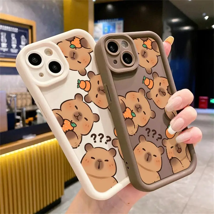 Cartoon Cute Capybara Phone Case for iPhone 11 12 Pro Max 13 Plus 12 11 Pro 13 Mini XS Max X XR 7 8 Plus Soft TPU