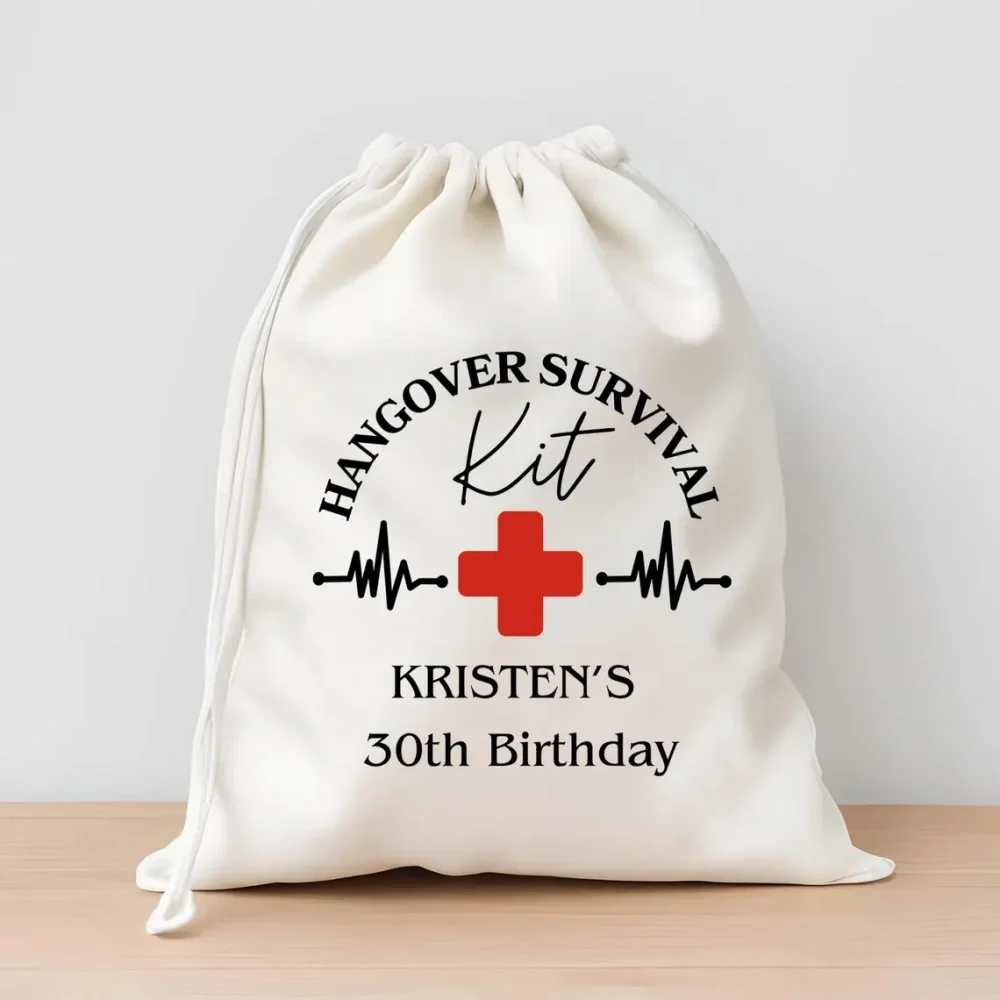 20 pcs Custom Hangover Survival Kit Favor Bags-Love Medicine Kit Bags-Medical Pouches-Custom Name Birthday Party Bags