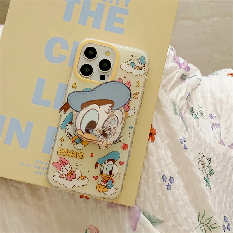 Funny Cute Donald Duck Daisy Magsafe Wireless Charge Phone Case For iPhone 12 13 14 15 Pro Max Disney Shake Magnetic Holder