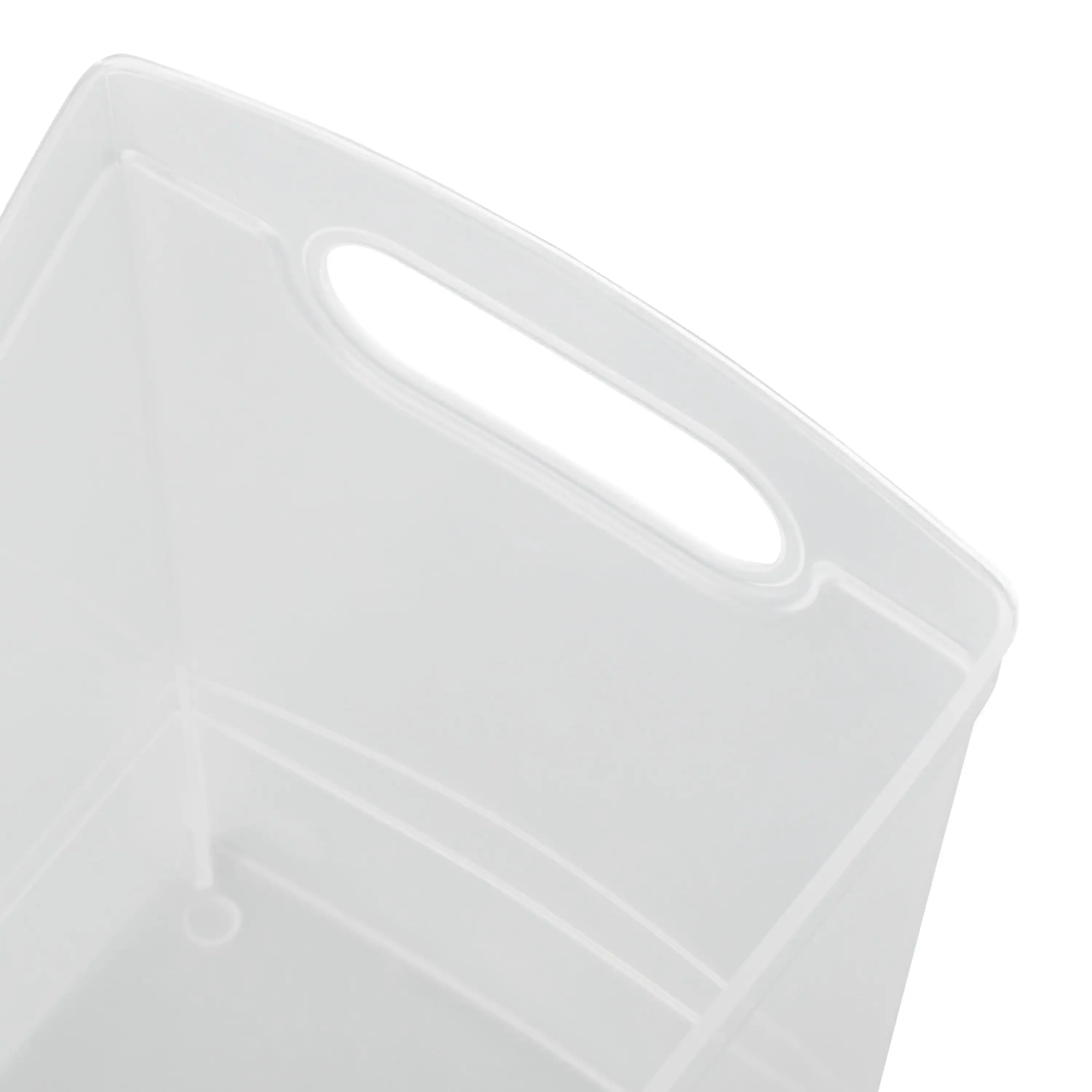 (2 Pack) Plastic Multipurpose Storage Bins 12 Quart Narrow Rectangular with Handles, Clear, Durable