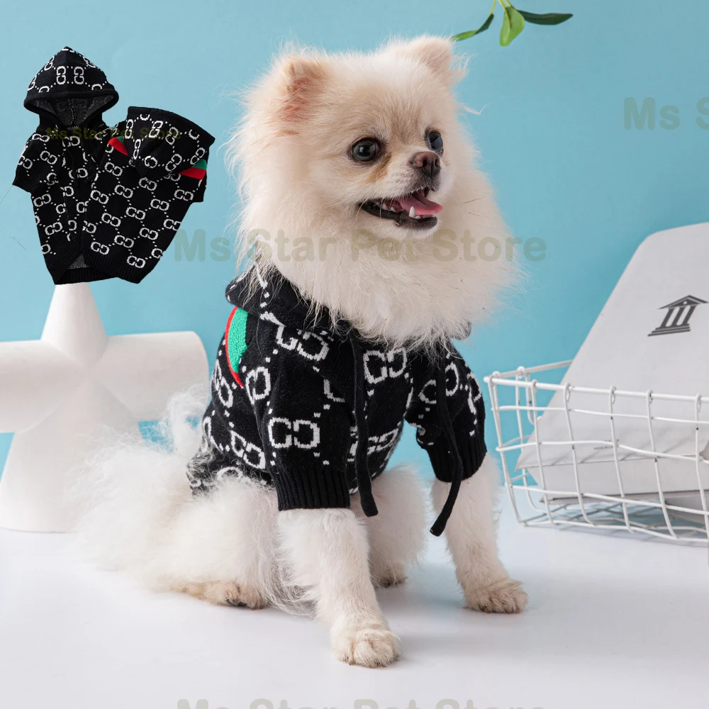 

High quality Luxury Pet Sweater French Bulldog Schnauzer Fashion brand Dog Clothes Thickened High Elastic Dog Clothes