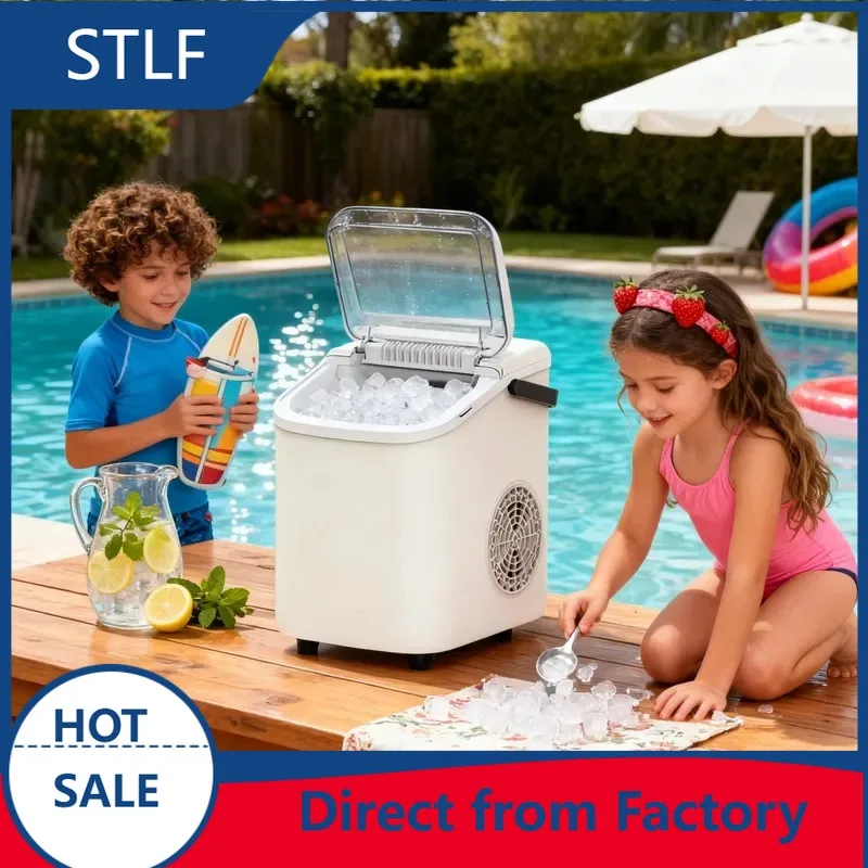 STLF Quick-freezing portable ice maker for home, office, bar, and RV travel with silent operation and automatic shutdown