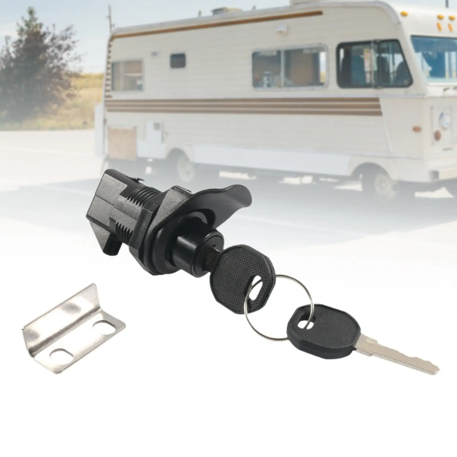 Push Button Lock Glove Box Latch Accessories with Keys Easy Installation Replacement Push to Close Lock for Golf Cart