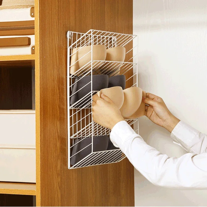 Underwear Storage Hanging Bag Wall Mounted Non-Perforated Wardrobe Pantyhose Organizer Space-Saving Design