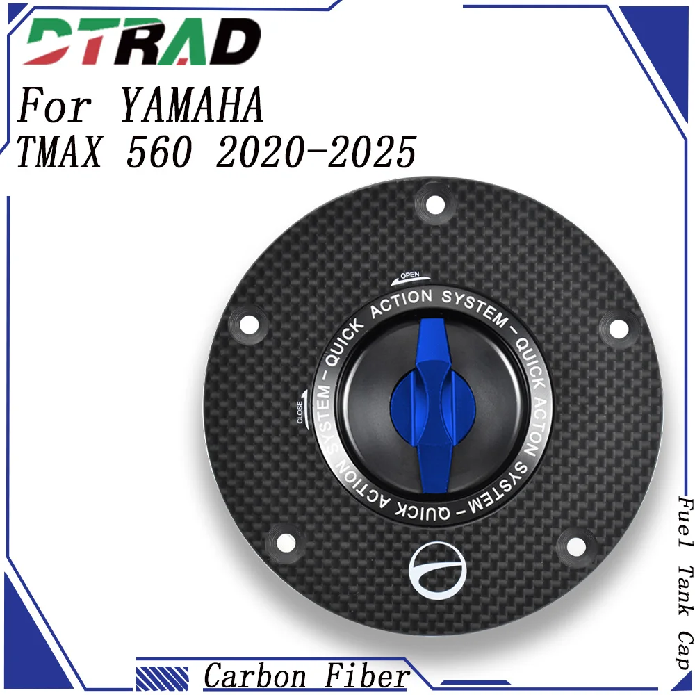 

For YAMAHA TMAX 560 2022-2025 Carbon Fiber Keyless Quick Release Fuel Filler Cover Motorcycle Tank Vent Gas Oil Cap Accessories