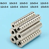 Imán de Neodimio Potente, Imanes Redondos Súper Fuertes N35 con Orificios, Imanes Permanentes de NdFeB, Imán para Refrigerador