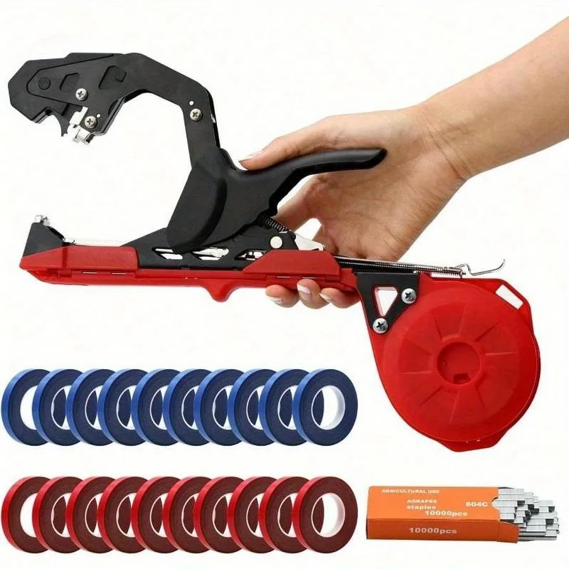

1 Set Plant Tie Tapener Gun Lightweight Manual Tying Tool with Tapes and Staples for Vine Support