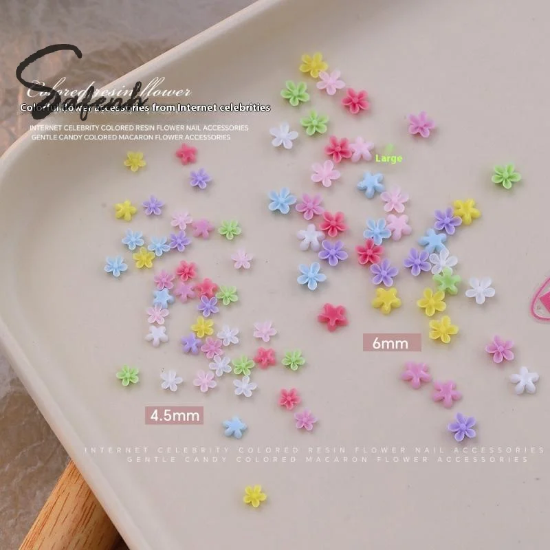 

12-сетки, мини-смешанные пятилепестковые цветы для дизайна ногтей, очаровательные аппликации для ногтей, аксессуары для украшения ногтей, лето