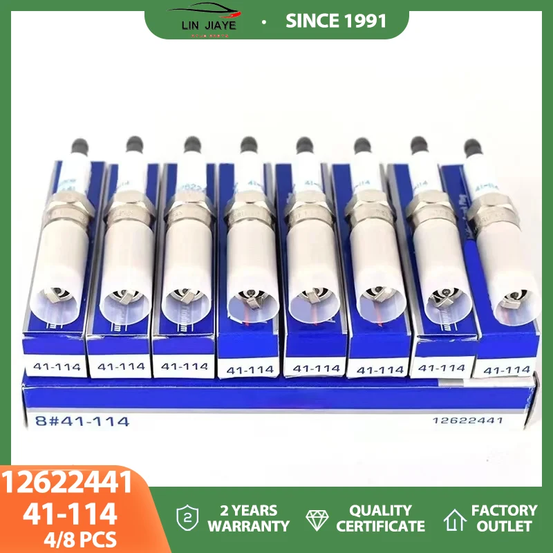 4/8 PCS 12622441 41-114 High Quality Spark Plugs for Buick Cadillac Chevrolet GMC