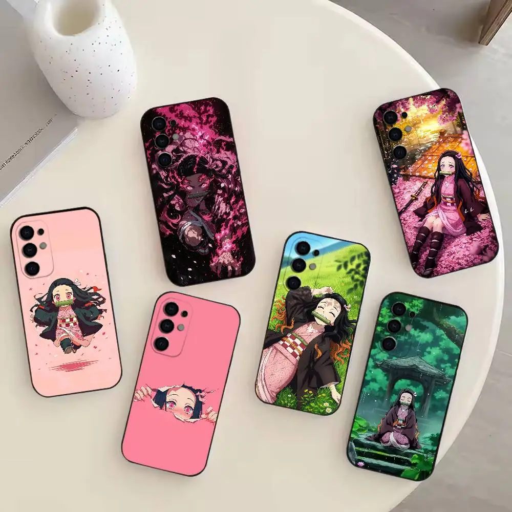 De-mon N-Nezuko K-Kamado S-Slay-er Phone Case For Samsung S25,S24,S21,S22,S23,S30,Ultra,S20,Plus,Fe,Note,10,9,5G Black Cover