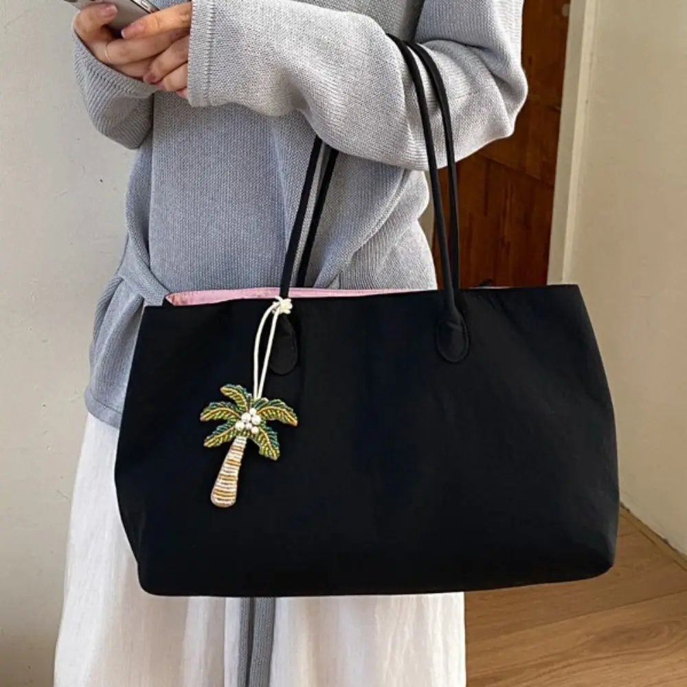 

Fashion Elegant Nylon Tote Bag Multi-layer Waterproof Multiple Compartments Handbag Large Capacity Minimalist Computer Bag Women