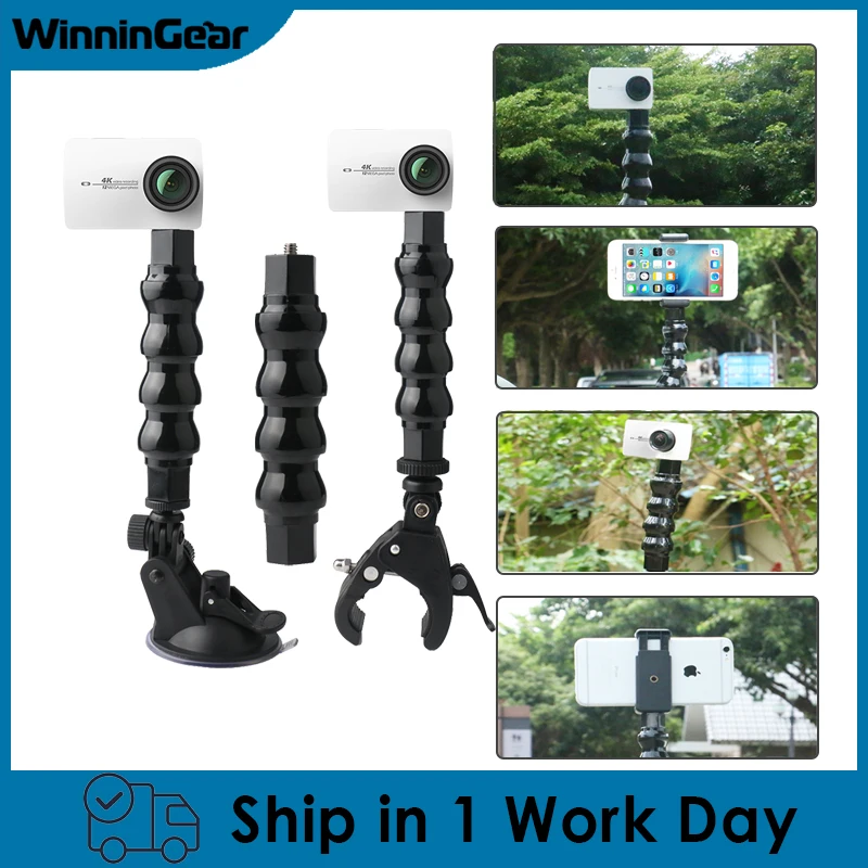 多機能柔軟なクランプアームブラケット一脚ホルダー移動プロヒーロー3アクションカメラiphoneのhuawei社