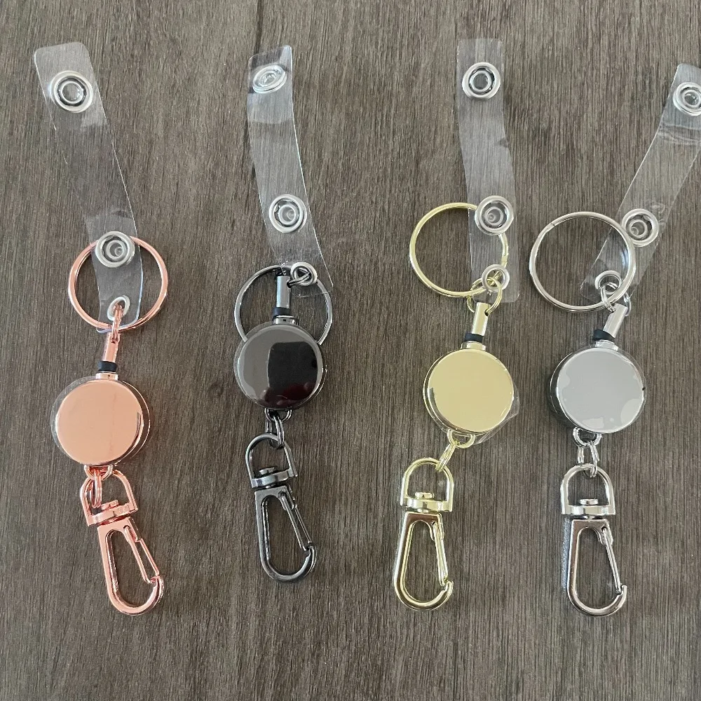 

1 шт., анти-потерянный брелок для ключей, катушка для бейджа, выдвижная катушка для удостоверения личности, зажим для рабочей карты, цинковый сплав, легко тянуть катушки для бейджей для персонала