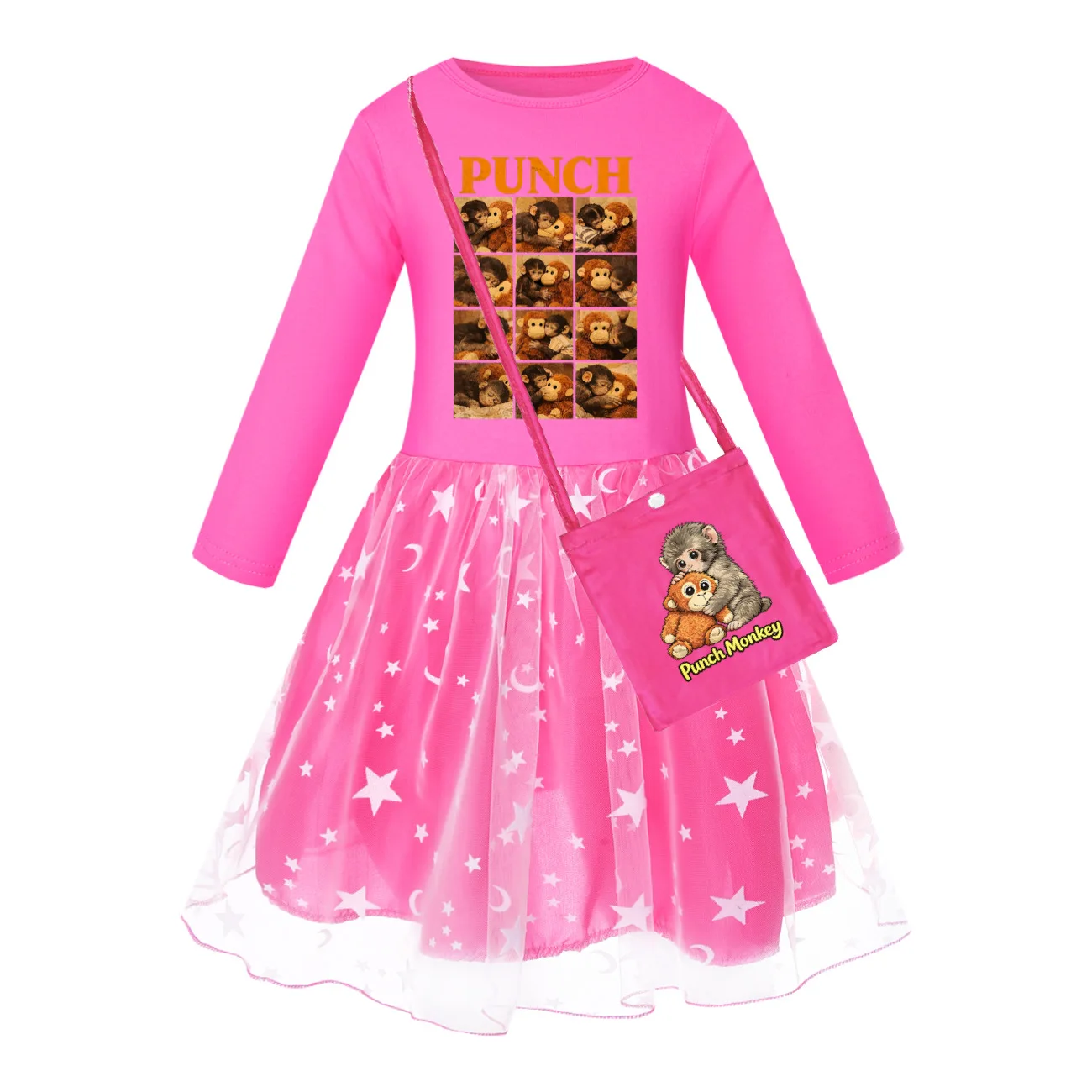 Anime Punch Monkey  Cosplay Princess Dress for Girls Kid's Children's Costume Baby Girl's Dress Fashionable Kids' Clothing