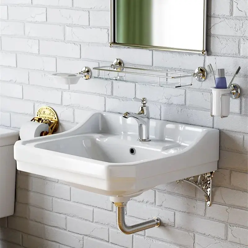 Retro Small Unit Hanging Basin Retro Classic British Simple Washbasin Balcony Corner Hanging Wall Basin