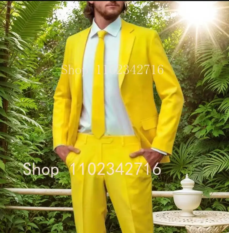 Classic Formal Men's Suits Slim Fit Groom Tuxedo 2 Piece Wedding Costume Homme Groomsmen Prom Party Male Suit Jacket Pants Sets