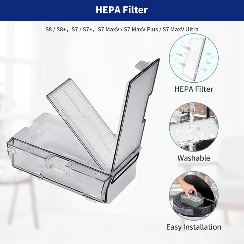 A44F-Kit di accessori per Roborock S8+/S8 Pro Ultra Robot Aspirapolvere Parti di ricambio Spazzola laterale principale Filtri HEPA