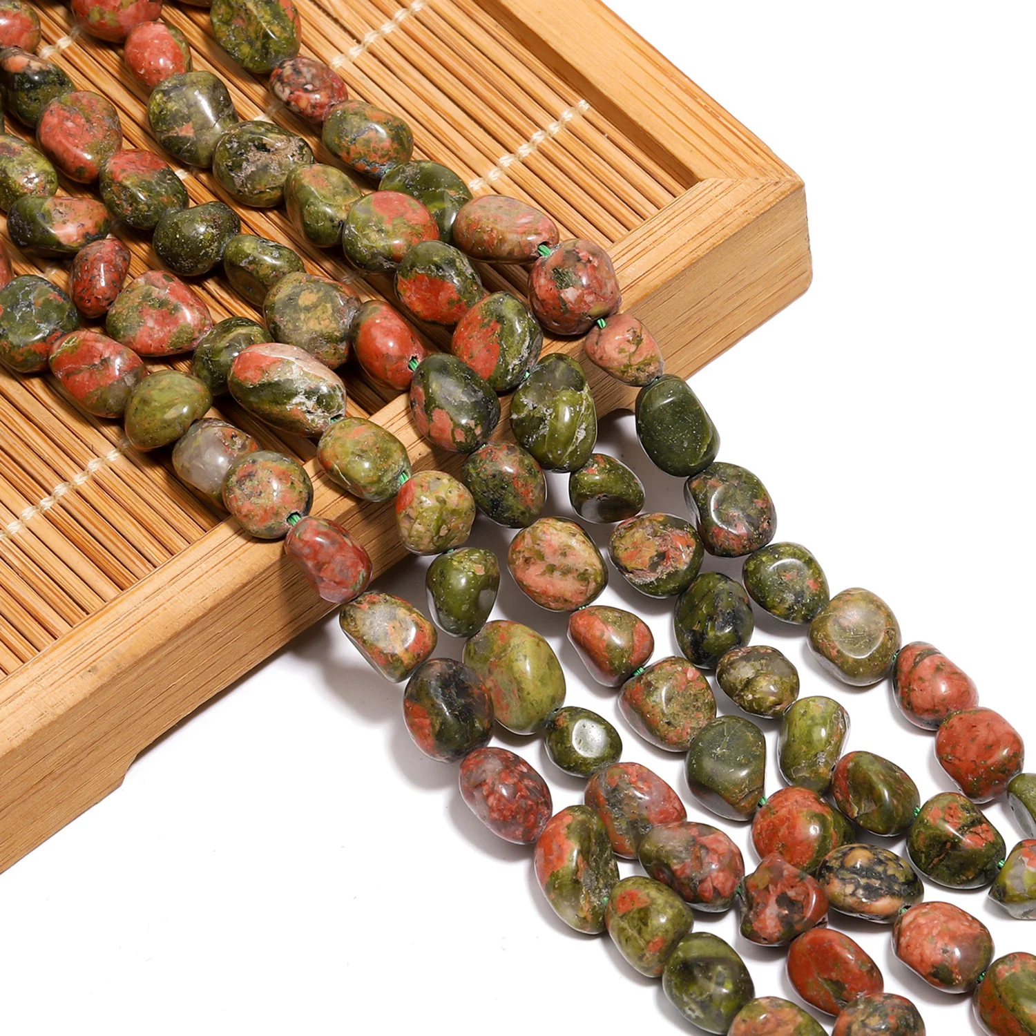 8-10mm Irregular Unakite Jasper Stone Beads Natural Loose Spacer Bead For Jewelry DIY Making Bracelets Necklaces Supply 1strands