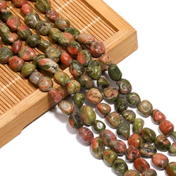 8-10mm Irregular Unakite Jasper Stone Beads Natural Loose Spacer Bead For Jewelry DIY Making Bracelets Necklaces Supply 1strands