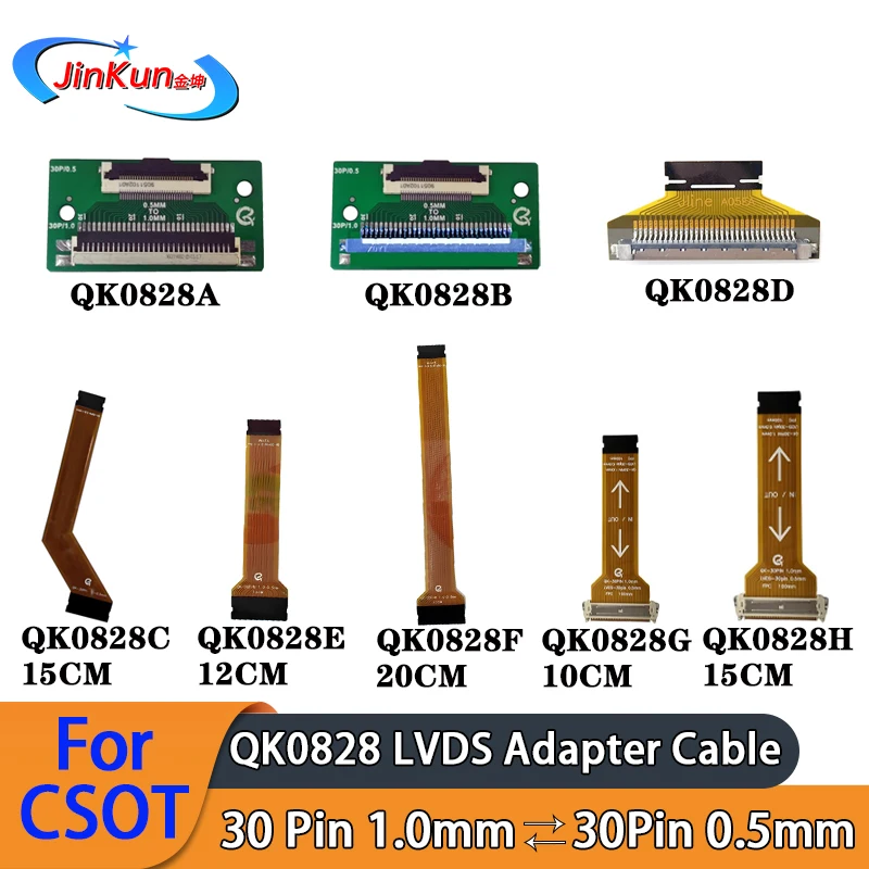 

QK0828 LVDS Adapter Board plate FIX-30P-1.0mm to FFC-30P-0.5mm Applicable for 32 inch CSOT/HKC LCD screen