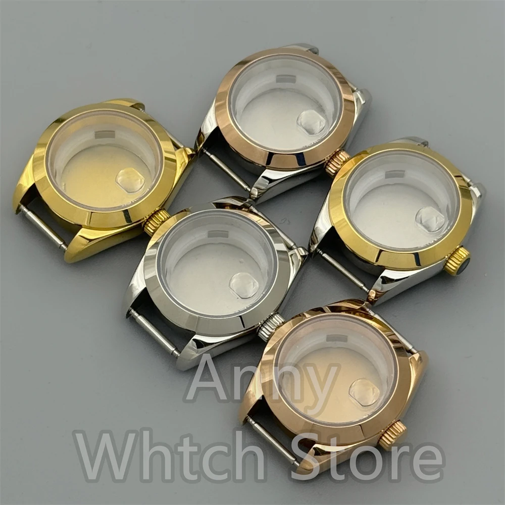 NH05 Watch Part Lady's 28mm Stainless Steel Silver Gold Rose Watch Case With 20.5mm Dial Hand Set Fit NH05 NH06 Movement