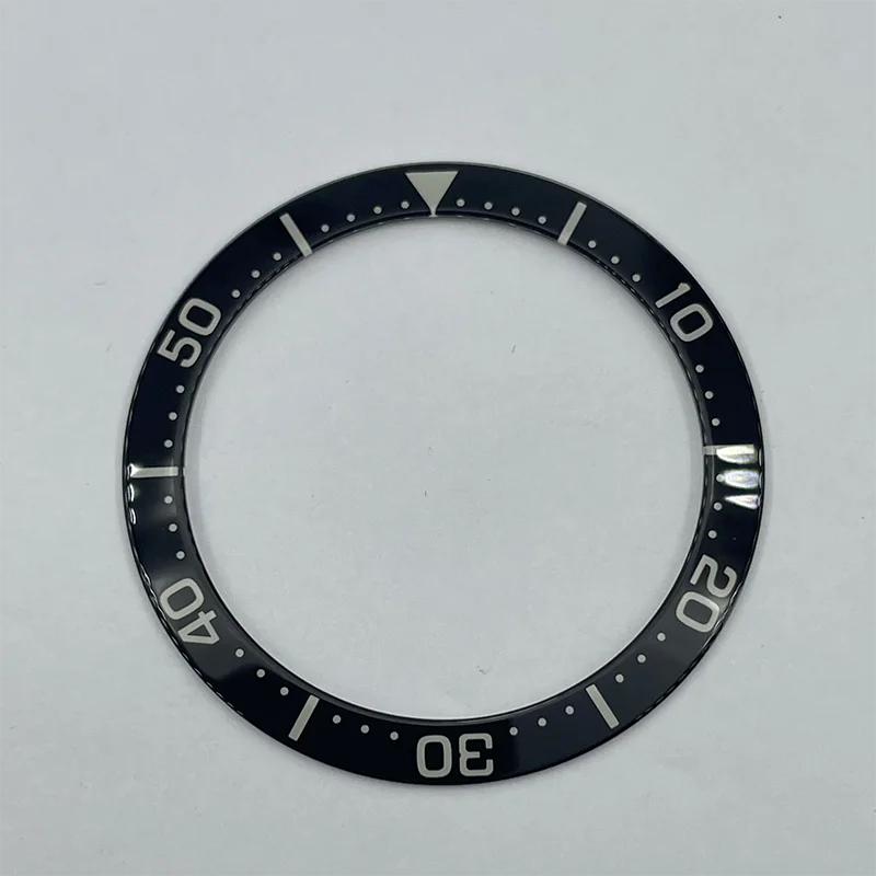 Piezas modificadas de reloj, inserto de bisel de reloj de vidrio luminoso de 40,35/32,51mm, adecuado para caja de reloj de buceo SBDC053