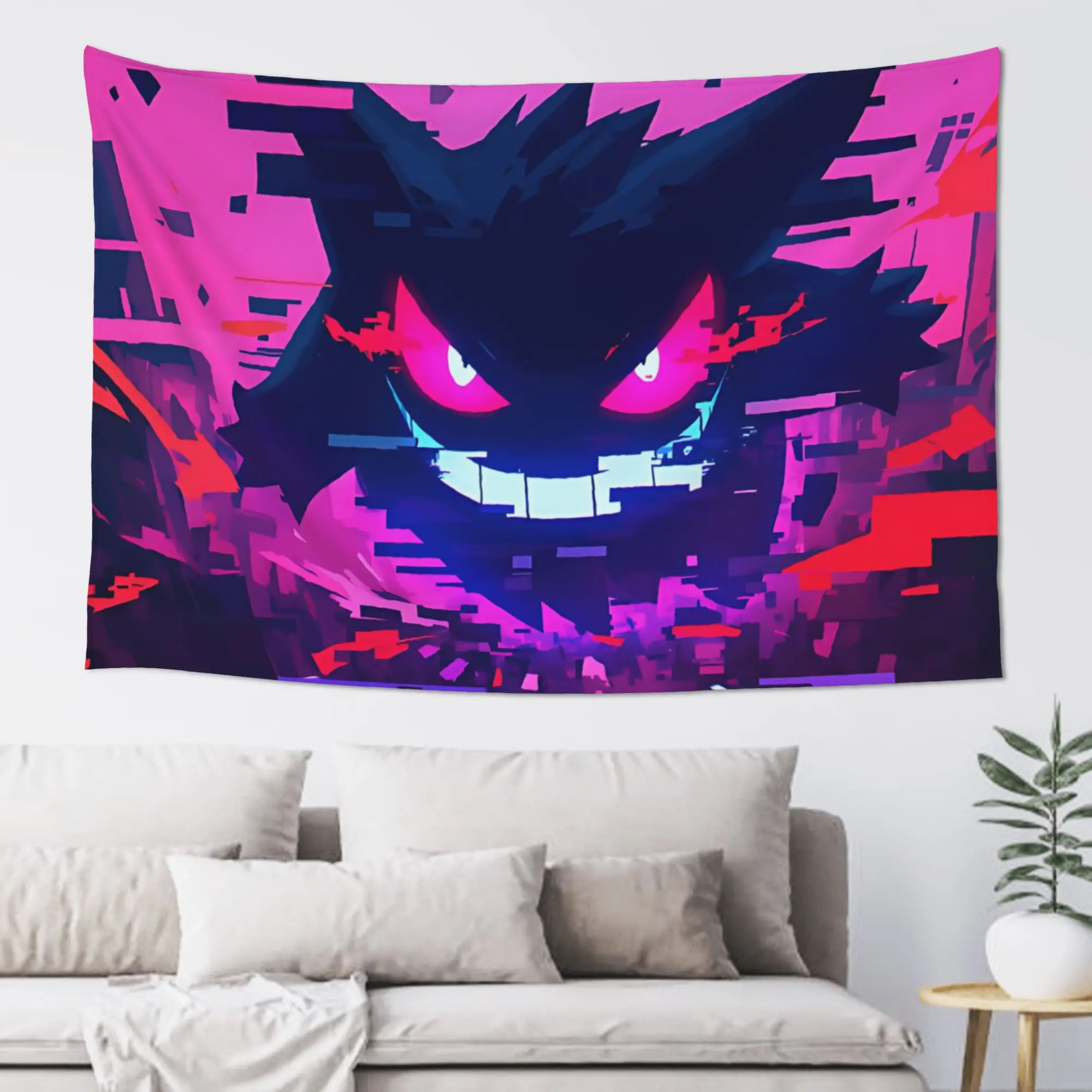 tapecaria-personalizada-com-tema-de-anime-pokemon-estilo-cutecore-com-o-personagem-gengar-para-pendurar-na-parede-ideal-como-manta-decorativa-para-a-casa-e-para-decoracao-de-paredes