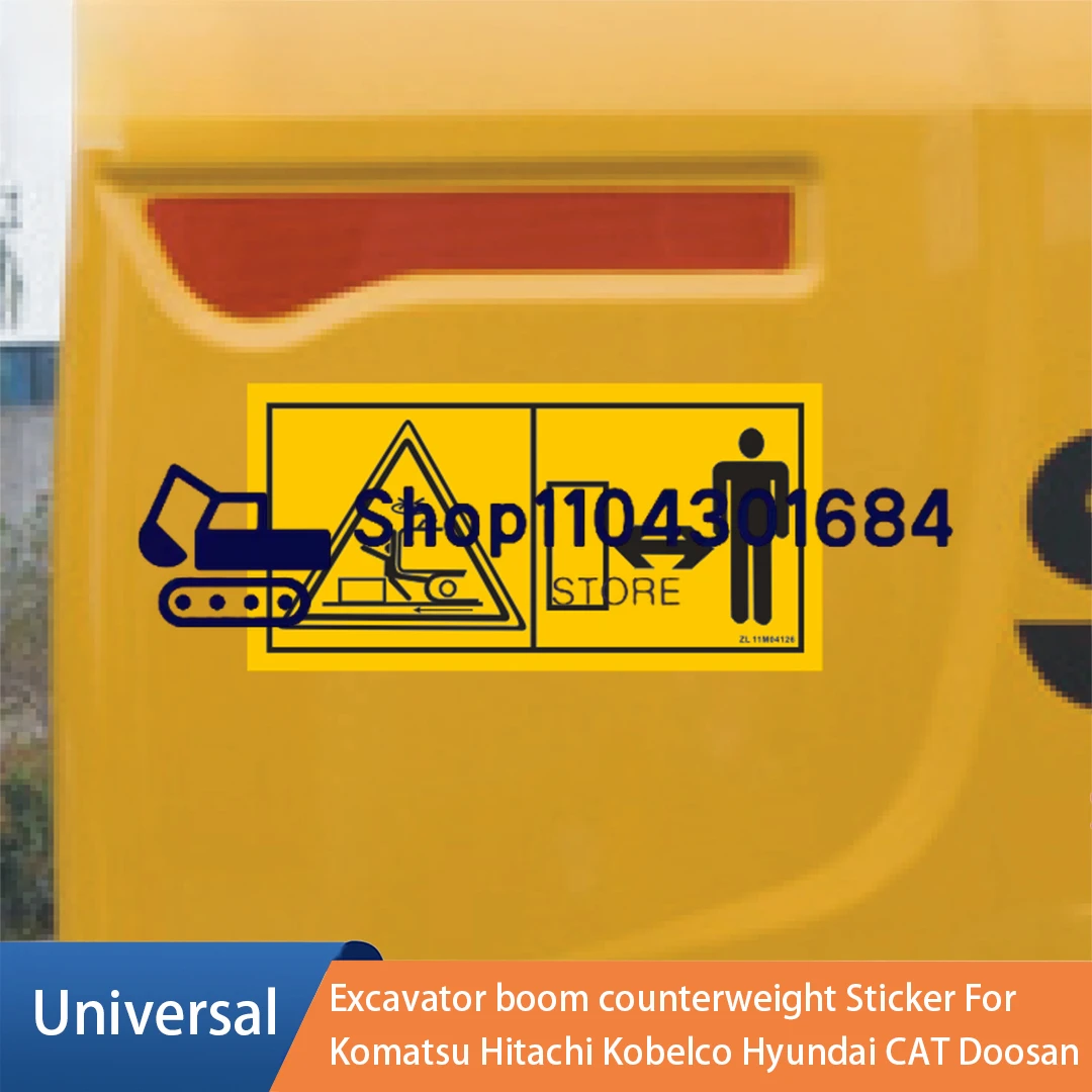 Excavator Boom Counterweight Sticker for Komatsu Hitachi Kobelco Doosan Kubota Small Warning Label