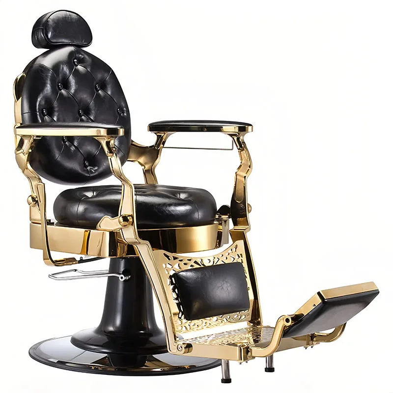

Retro oil head chair, special shaving and trimming chair for men's barber salon, reclining lift salon chair