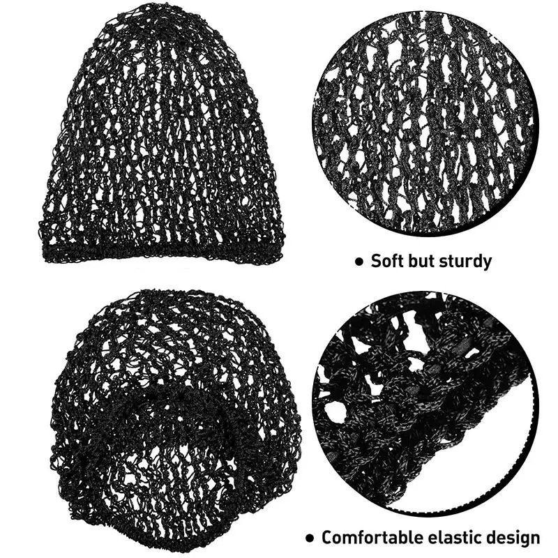 

Womens Sleeping Mesh Hair Net Solid Color Crochet Cap Lightweight Snood For Beauty Accessories Bedtime Use
