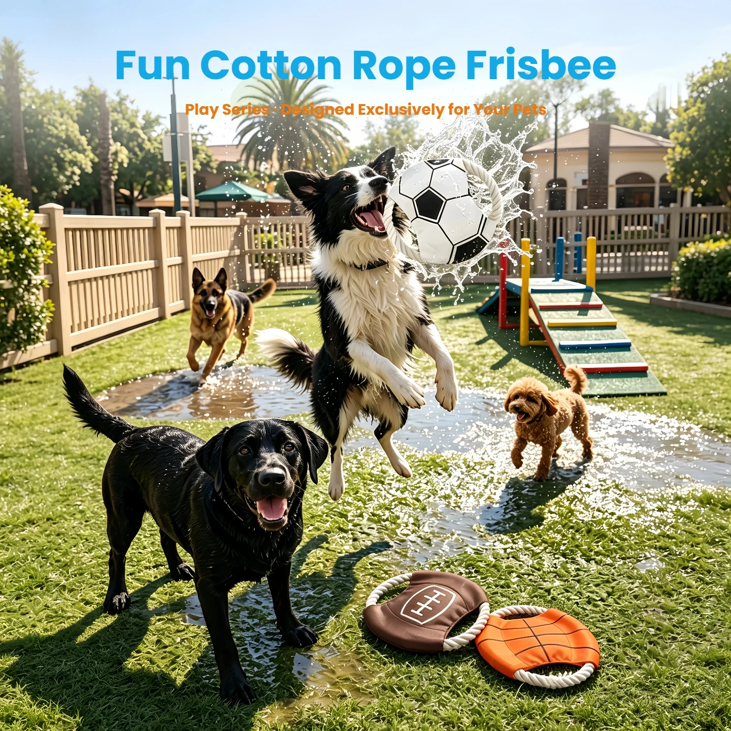 Outdoor Cotton Rope Dog Frisbee, Durable Chew Toy for Interactive Training & Playing