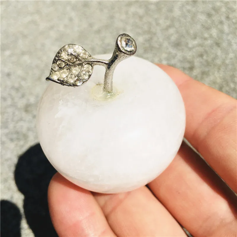 50mm natural crystal white crystal apple home decoration