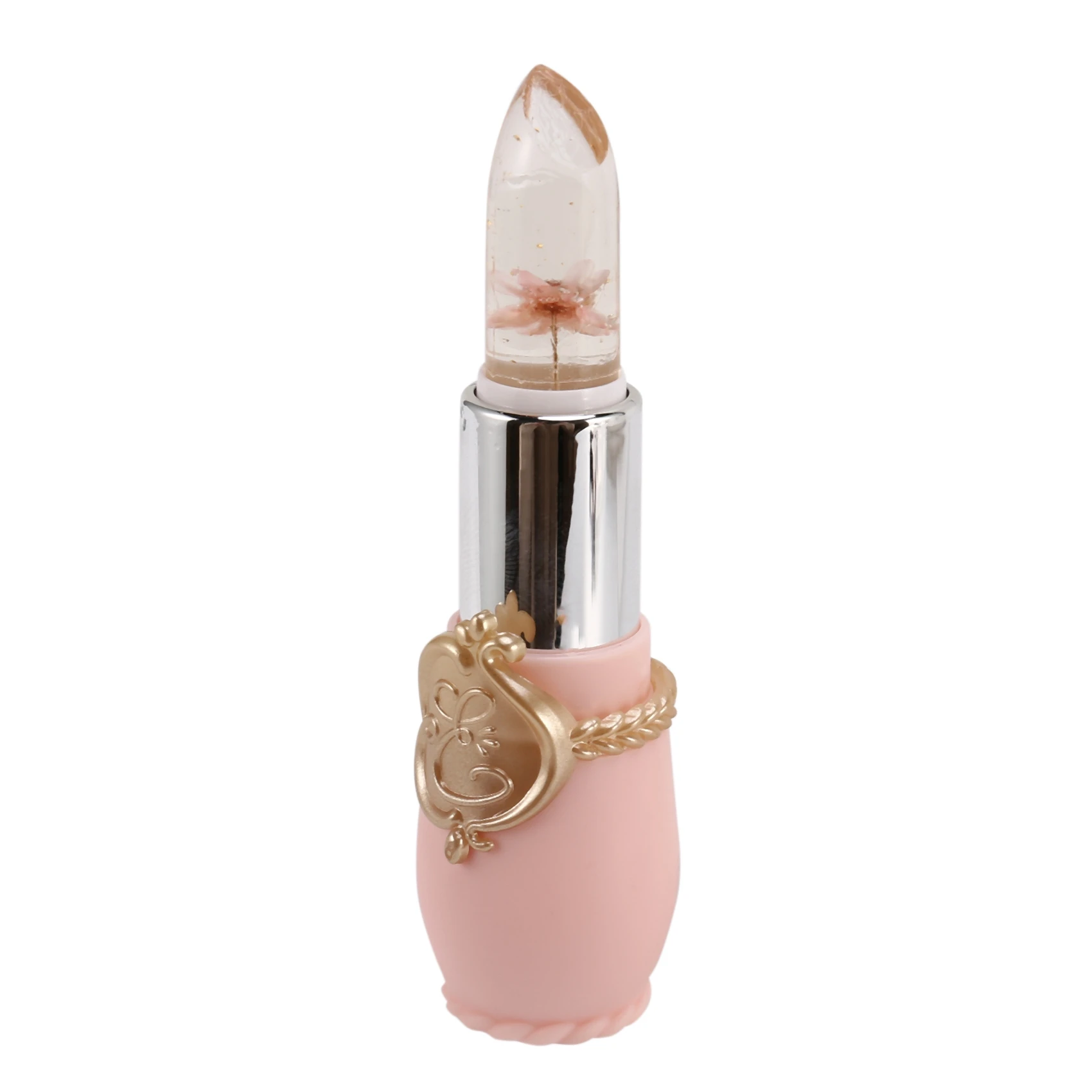 Belleza flor cristal jalea lápiz labial cambio de temperatura Color bálsamo labial maquillaje rosa claro