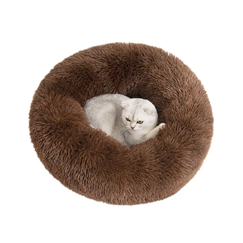 40cm Dog Cat Plush Round Nest Pet Winter Mat Pet Product Accessories Bed Multicolor Multi Size Cat Litter Dog Litter CW2222