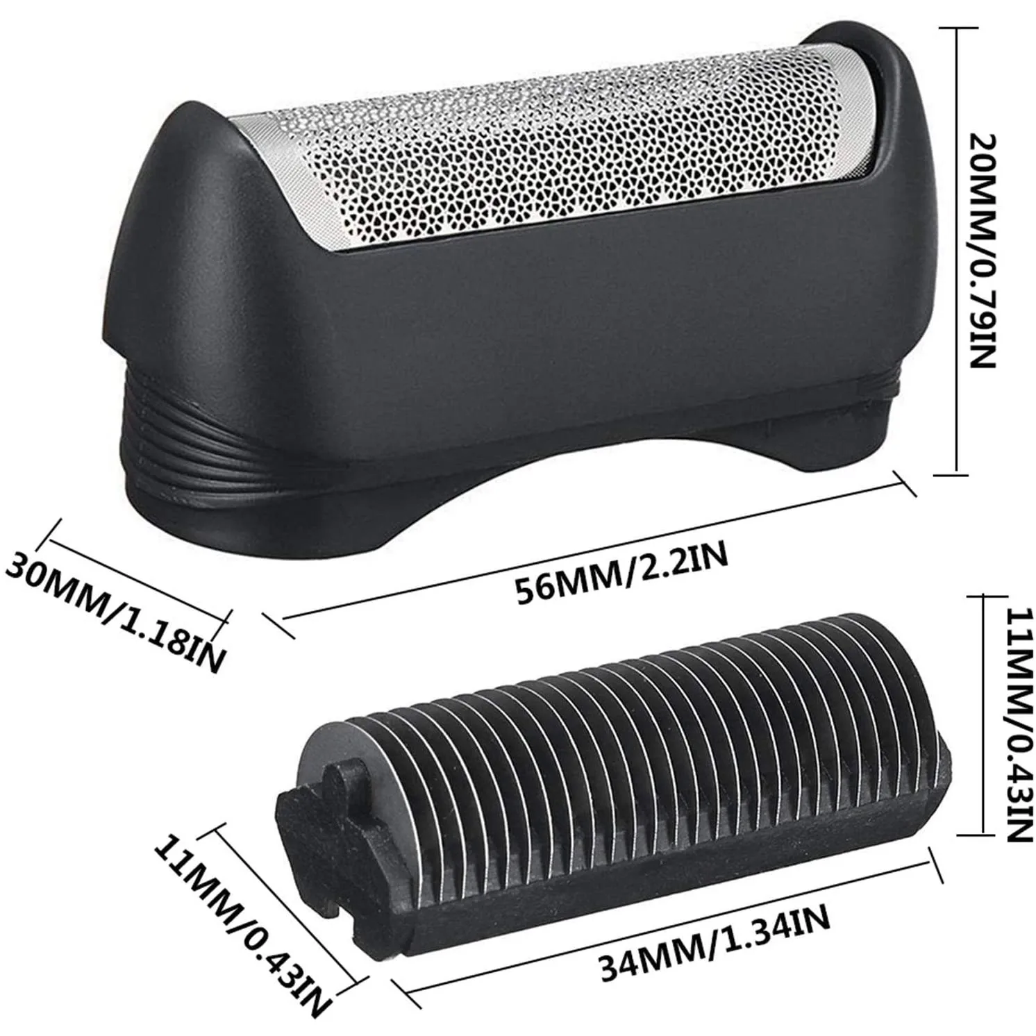 A55X-Electric Shaver Replacement Head For Braun 11B Series, Replace Shear Blade Cutters 1/110/120/140/815/835/5683/5684/5685