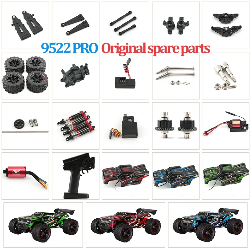 

9522 PRO Parts: Swing Arm, Pull Rod, Steering Cup, Tire, Chassis, Transmission Shaft, Bearing, Steering Gear, Differential, ESC