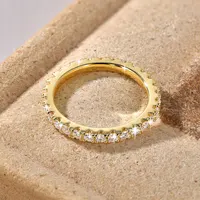 Bague de mariage en or 14 carats pour femmes, certifiée couleur D VVS1, bague d'éternité en moissanite créée en laboratoire de 2mm, bijoux étincelants 5